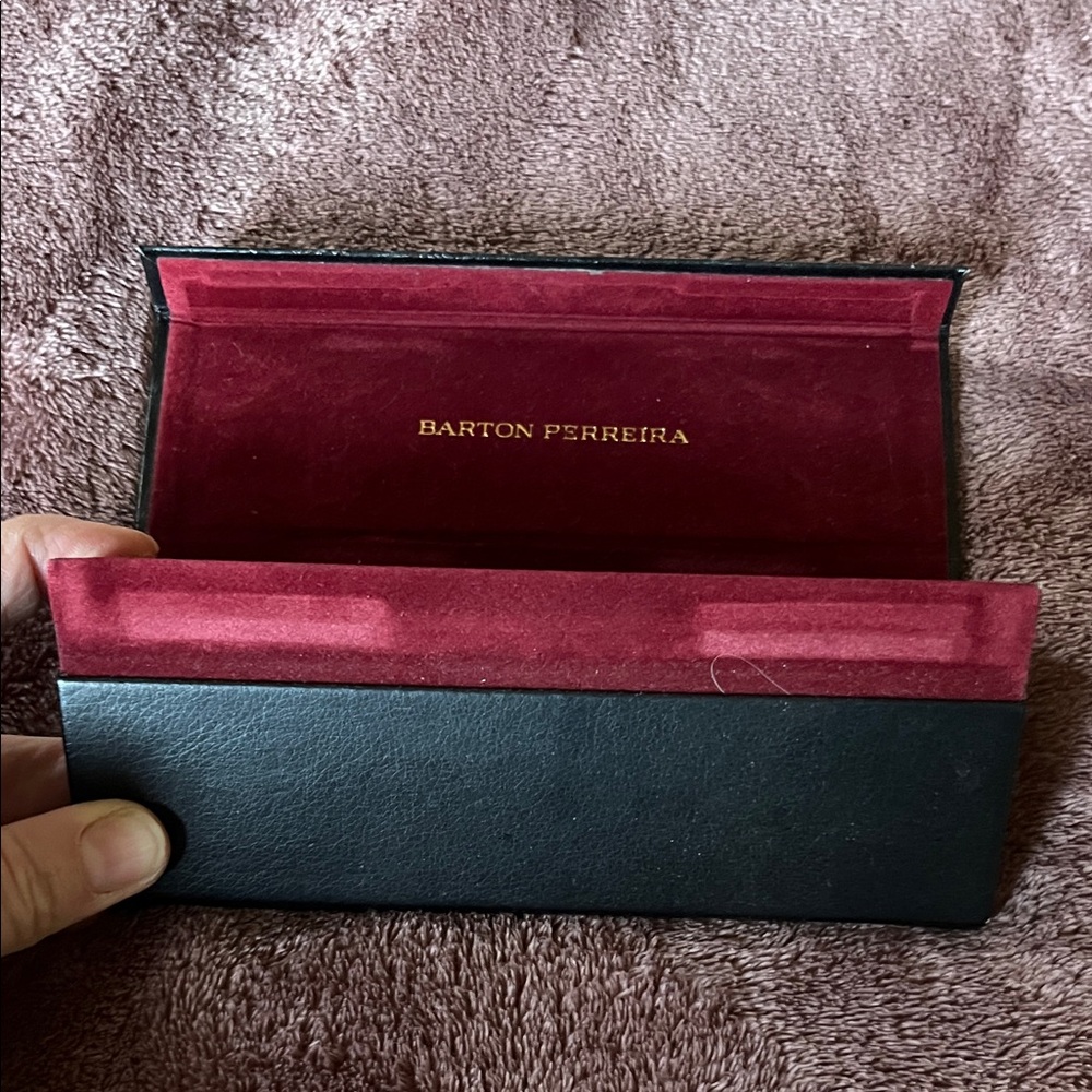 Barton Perreira Black and Burgundy Glasses Case